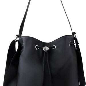 Waterproof Nylon Drawstring Bucket Crossbody Bag for Women Casual Everyday